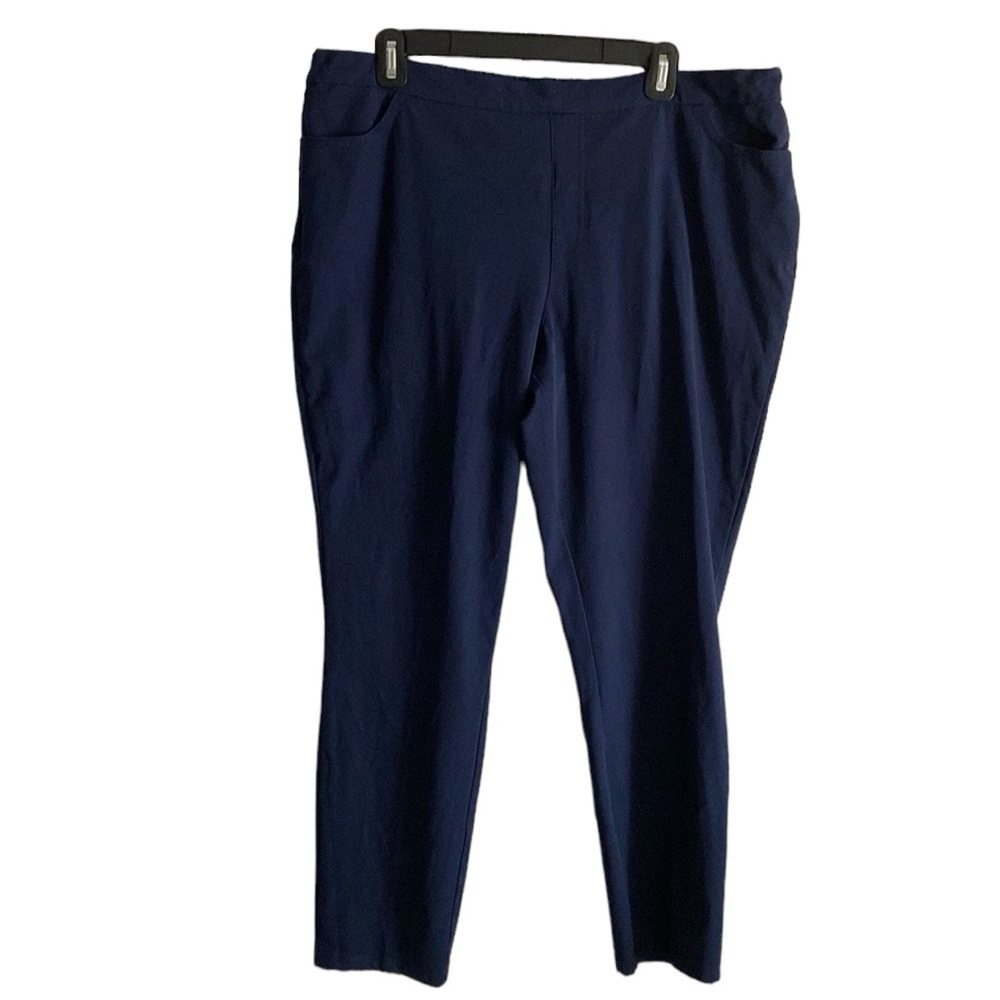 Isaac Mizrahi Live! Navy Blue Pull On Women’s Petite Stretch Pants